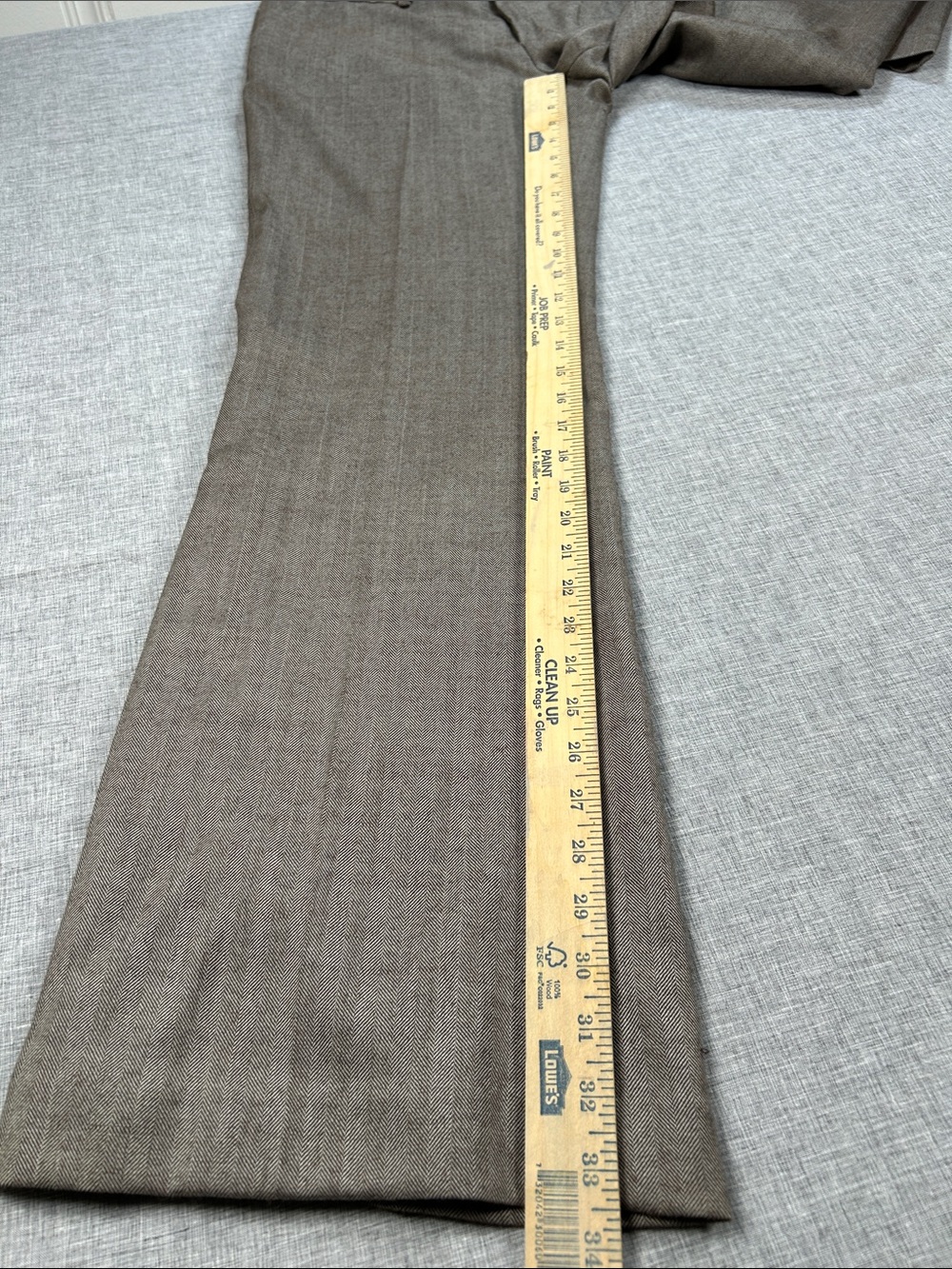 Banana Republic Martin Fit 12R Wool Herringbone Wide Leg Trouser Pants Brown - Picture 9 of 13
